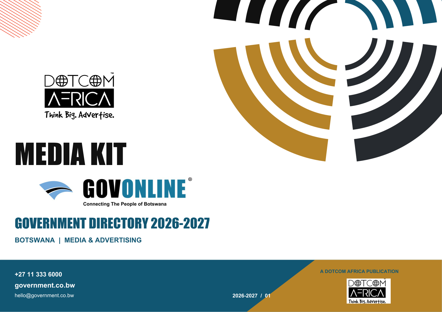 GovOnline Botswana media kit 2026–2027, cover