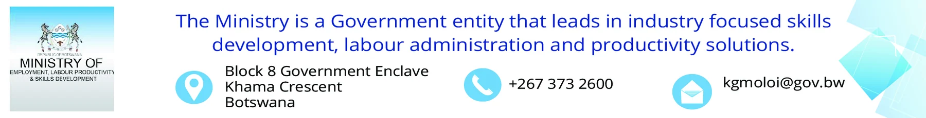 Ministry of Employment, Labour Productivity and Skills Development — view organisation