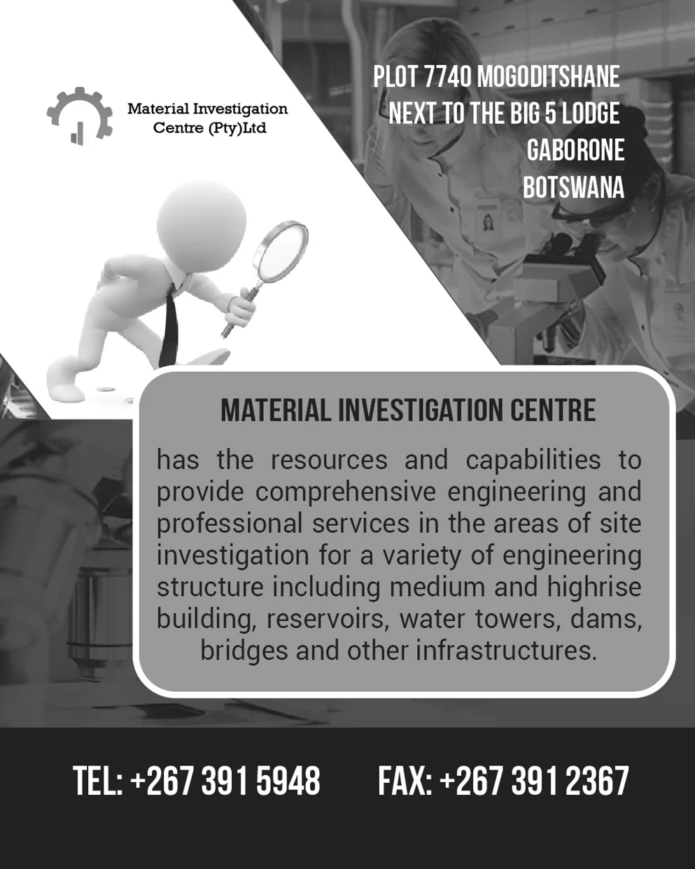 Material Investigation Centre Pty (Ltd) — view organisation