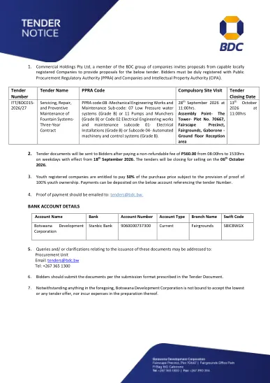 Tender Notice -Servicing repair preventive maintenance of fountain systems.pdf — original first page